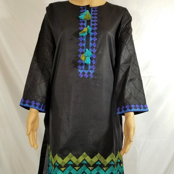Pakistani Branded Embroidered Cotton/Lawn Kurti Tunic Kameez Shirt Top Small NEW - Picture 1 of 7